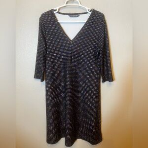 Nuu Muu Colorful 3/4 Sleeve Polka Dot Dress with V Neck Size L